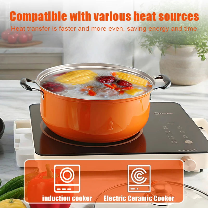 10 Piece Stainless Steel Cookware Set Multi Colored Non Stick Cookware Set Ideal for Kitchens and Restaurants Perfect Gift
