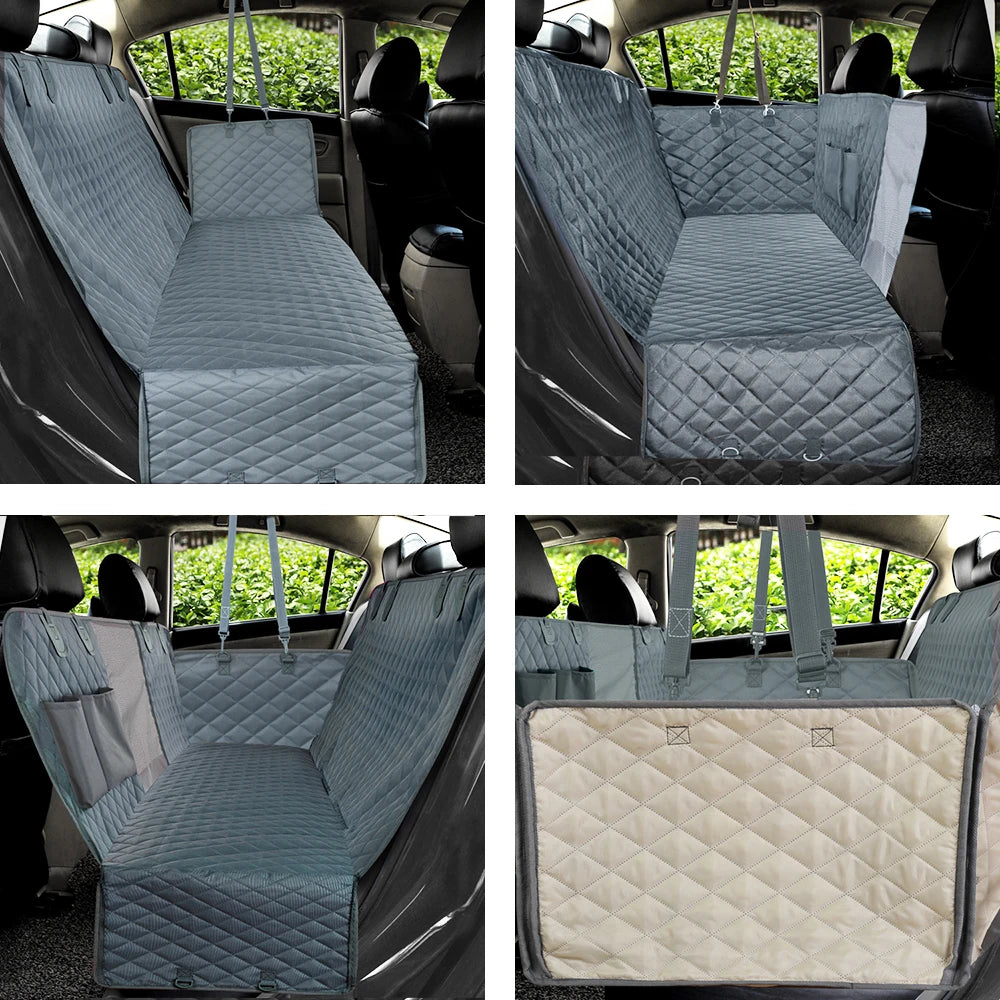 Petravel Dog Car Seat Cover Waterproof Pet Travel Hammock Rear Seat Protector Mat Safety Carrier for Dogs