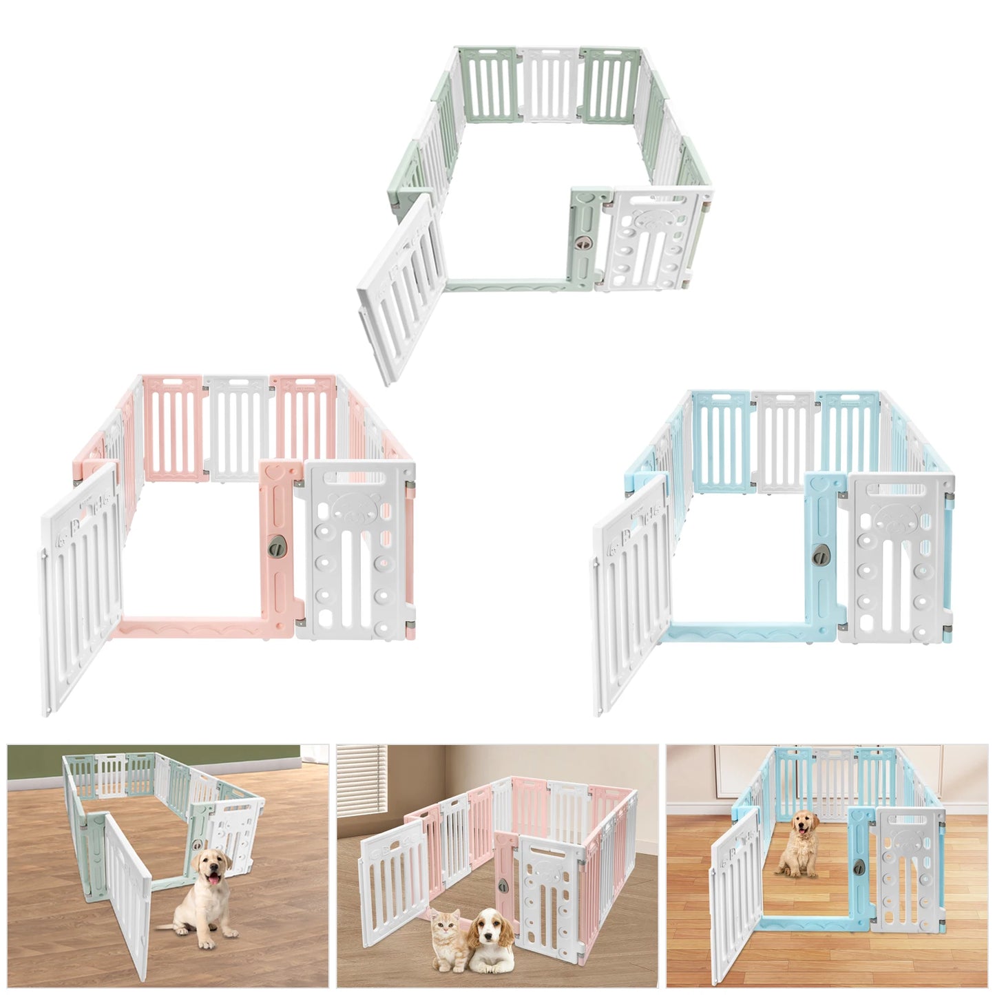Pet Safety Fence Easy Installation Decorative Dog Playpen with Bone Patterns for Entertainment