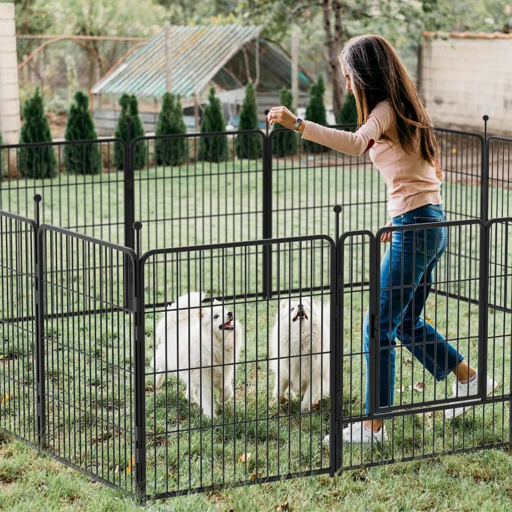 Portable Dog Playpen Heavy Duty Metal Exercise Fence Indoor Outdoor for Small Medium Large Dogs