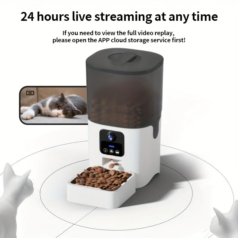 Papifeed Automatic Cat Feeder Smart WiFi Timed Pet Food Dispenser 6L for Cats and Dogs