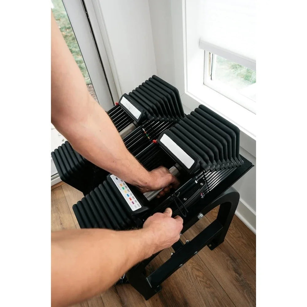 100 Adjustable Dumbbell Single Unit 5-100 Pounds Durable Steel Innovative Workout Equipment