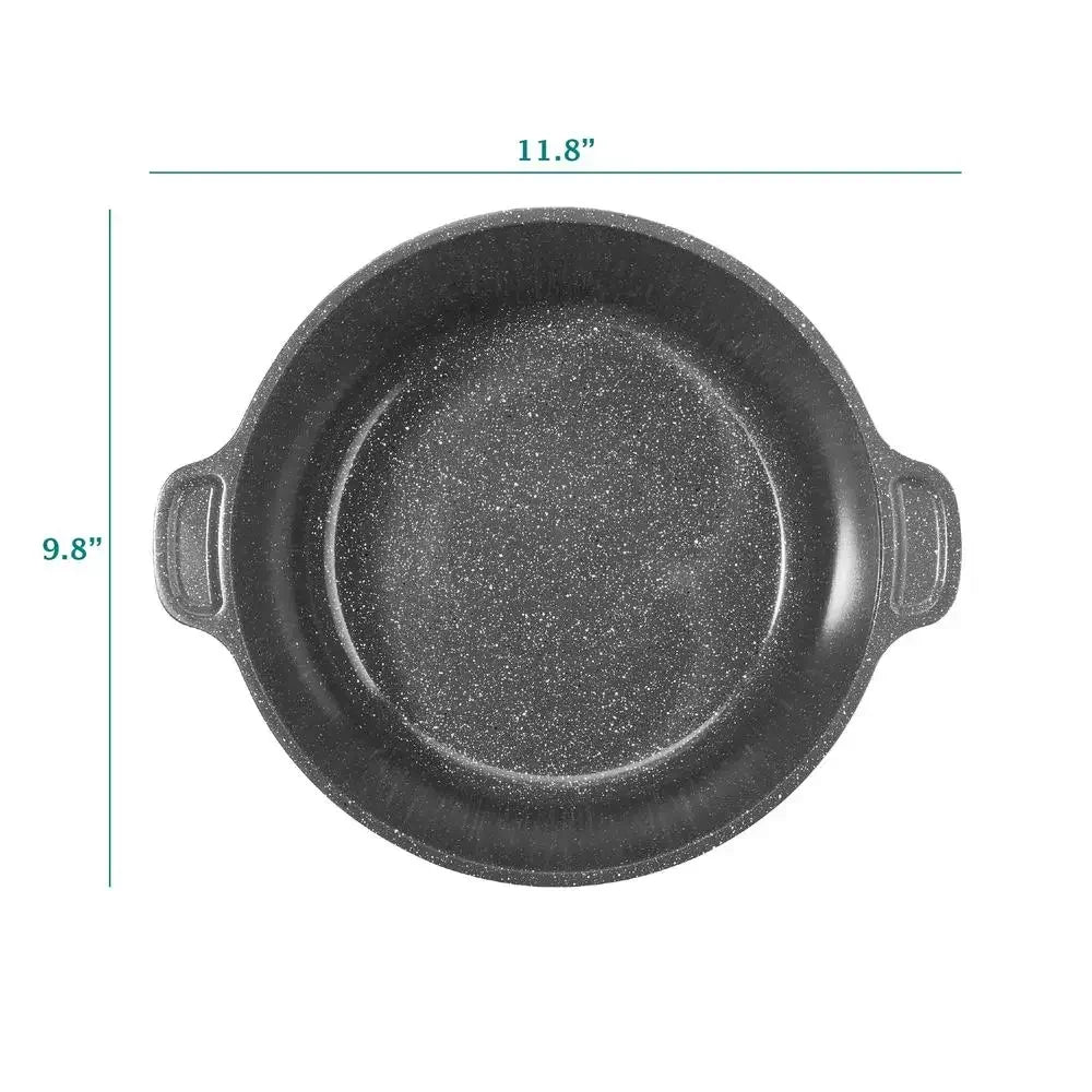 Charcoal Speckle Country Charm Cast Aluminum Dutch Oven 5 Quart Pioneer Woman Classic Cookware Casserole Pot Rustic Kitchen Chic