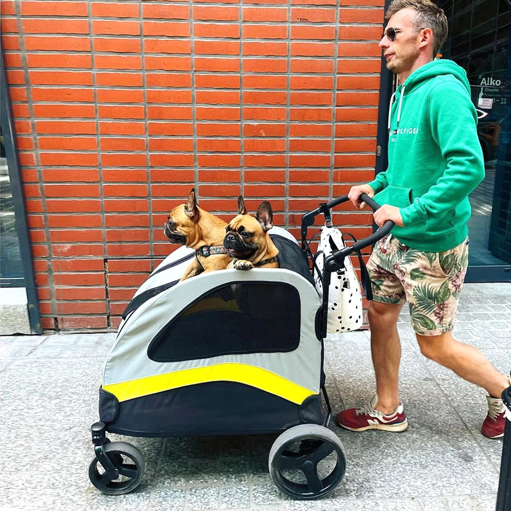 Premium Dog Stroller Pram Foldable Cart Travel Walk Pet Jogger Wagon for Small Medium Large Dogs