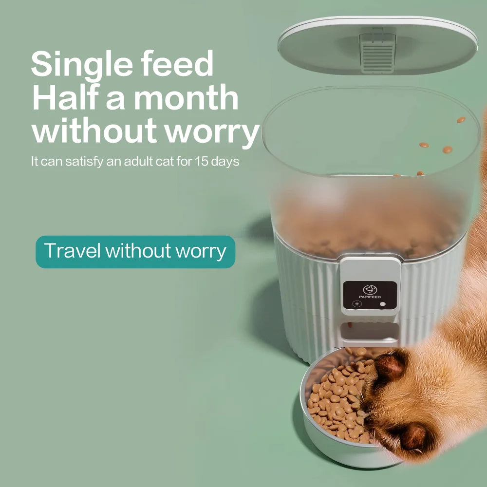PAPIFEED Smart Automatic Cat And Dog Feeder With WiFi Remote Control And LCD Display