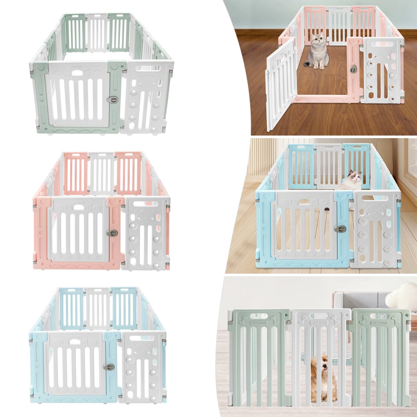 Pet Safety Fence Easy Installation Decorative Dog Playpen with Bone Patterns for Entertainment