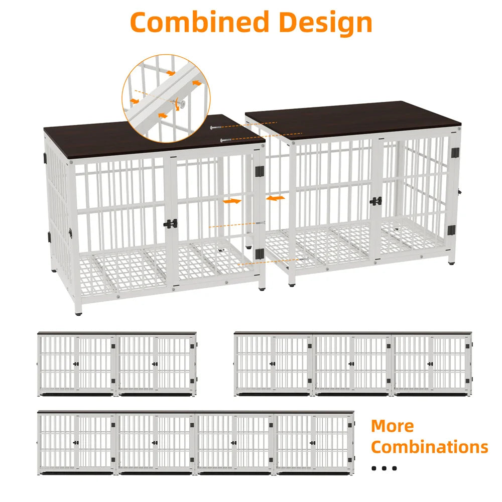 BORWARTH Wood Dog Crate End Table Kennel Removable Tray