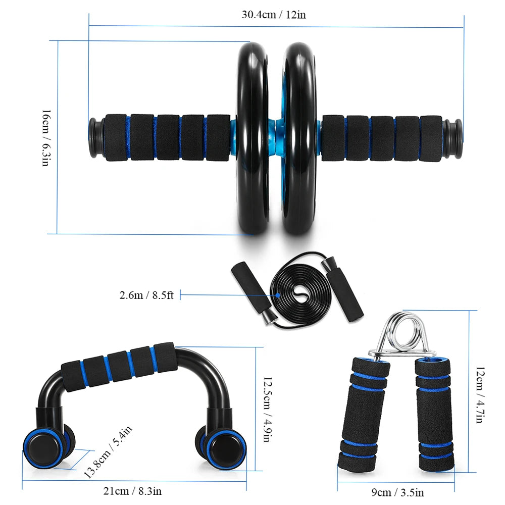 Hign-concerned 5-In-1 Ab Wheel Roller Kit With Push-Up Bar