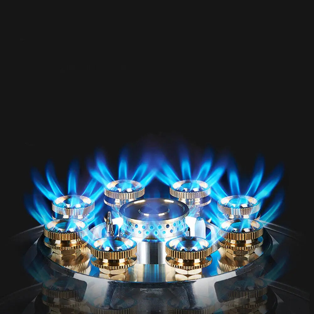 Gas Cooktop Stoves 2 Burner Built in Natural Gas Stove Tempered Glass Cooktop for Kitchen Cooking Black