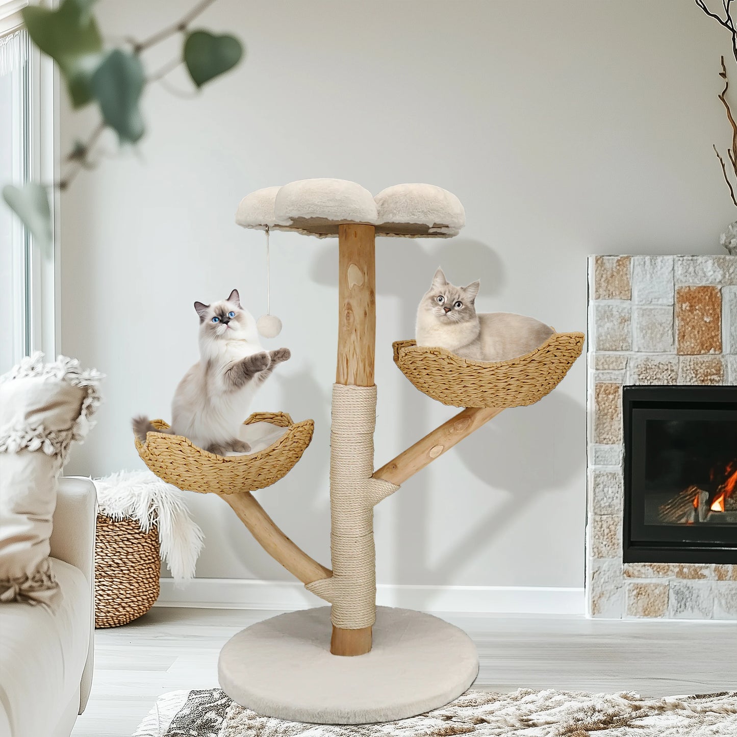 Bingopaw Cat Tree Tower Condo Furniture with Scratch Post for Kittens and Pet House Play