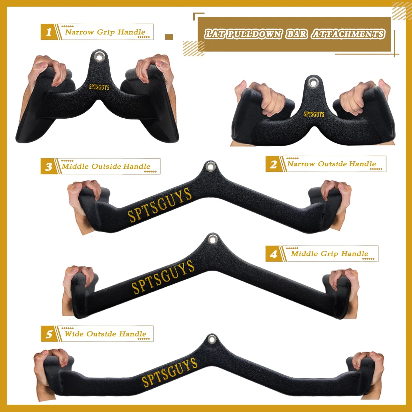MARSAFIT Lat Pulldown Bar For Cable Pulley System Back