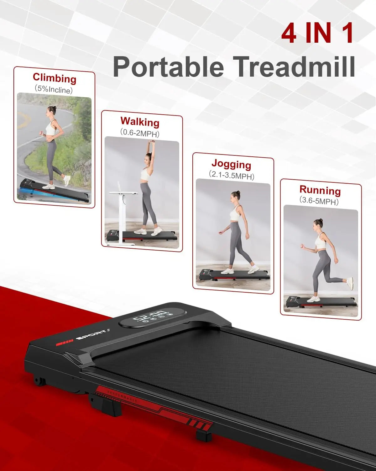 Walking Pad 5MPH Under Desk Portable Treadmill for Home Efficient Exercise Machine