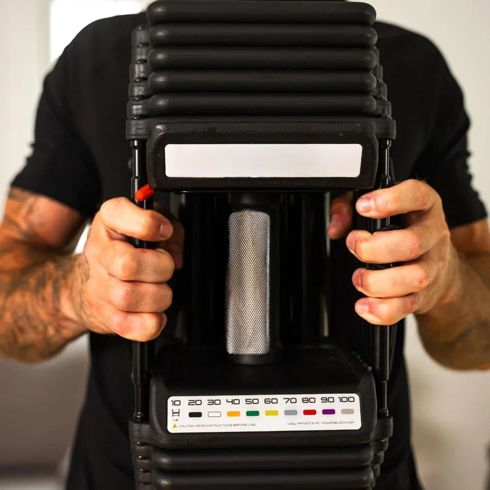 100 Adjustable Dumbbell Single Unit 5-100 Pounds Durable Steel Innovative Workout Equipment