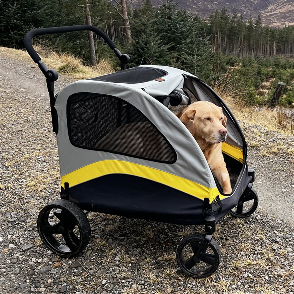 Premium Dog Stroller Pram Foldable Cart Travel Walk Pet Jogger Wagon for Small Medium Large Dogs