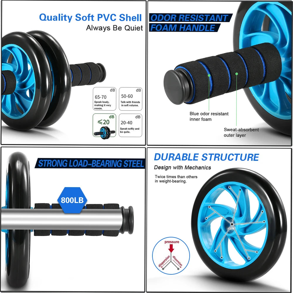 Hign-concerned 5-In-1 Ab Wheel Roller Kit With Push-Up Bar