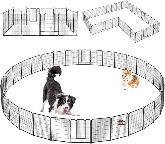 Portable Dog Playpen Heavy Duty Metal Exercise Fence Indoor Outdoor for Small Medium Large Dogs