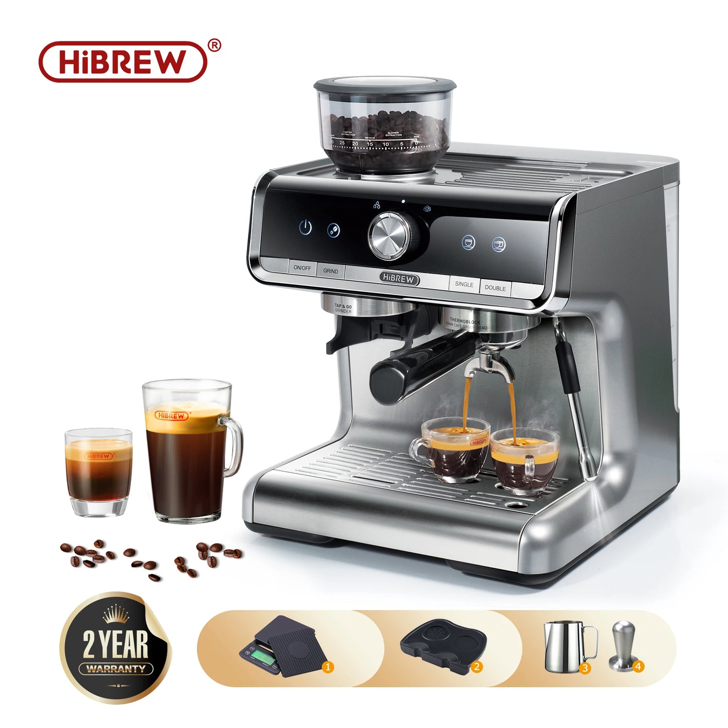 HiBREW Barista Pro Commercial Espresso Machine With Full Kit