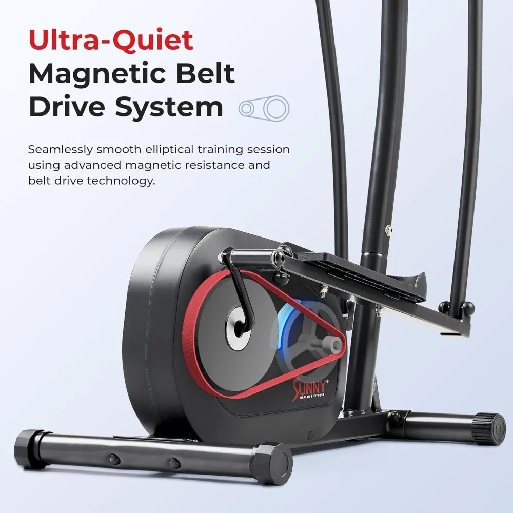 2 In 1 Smart Upright Elliptical Full Body Exerciser with Pulse Sensors Home Cross Training Cardio Workout Machine