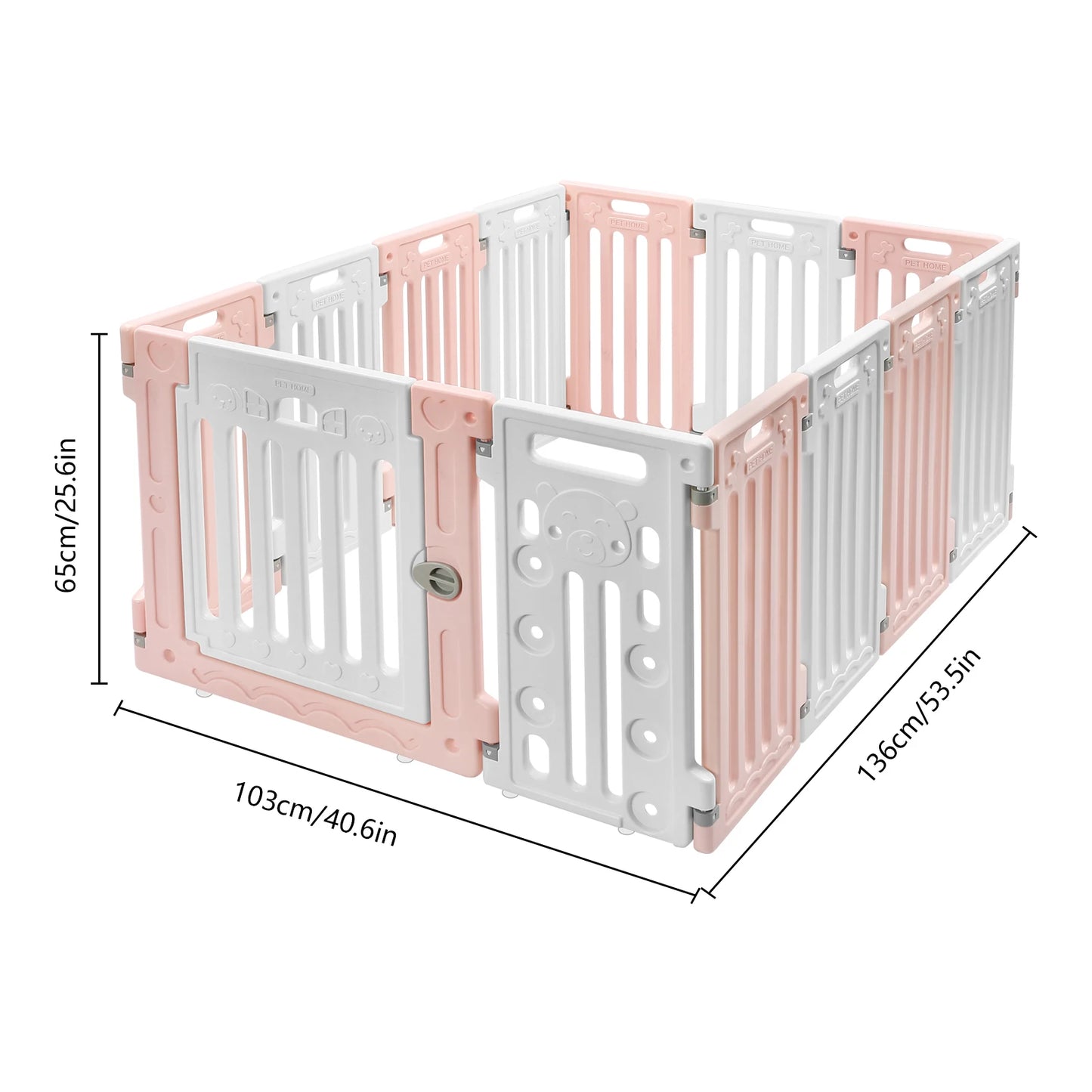 Pet Safety Fence Easy Installation Decorative Dog Playpen with Bone Patterns for Entertainment