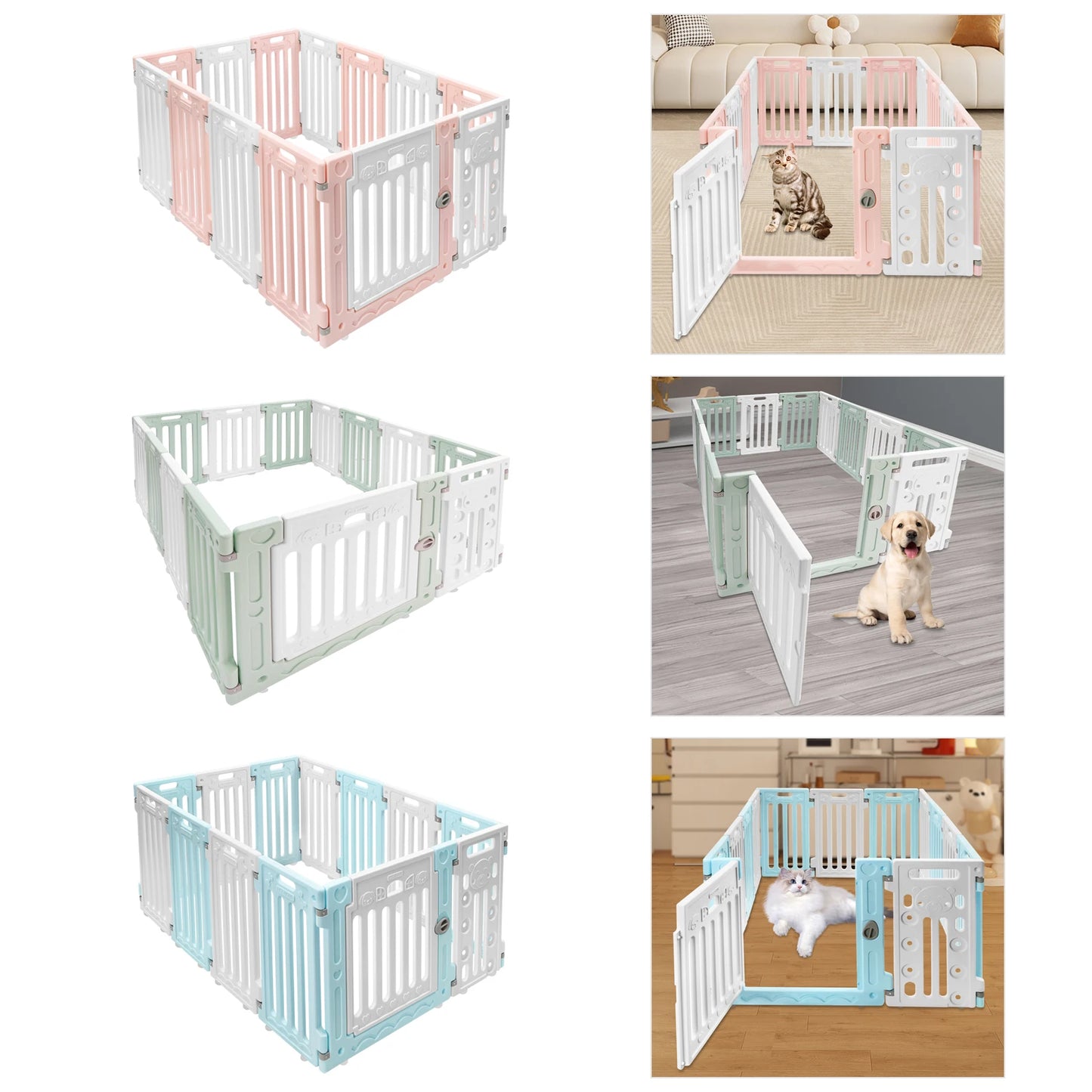 Pet Safety Fence Easy Installation Decorative Dog Playpen with Bone Patterns for Entertainment