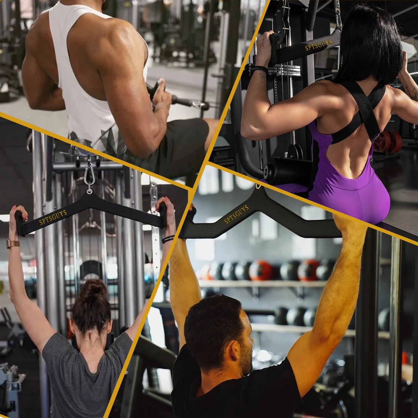 MARSAFIT Lat Pulldown Bar For Cable Pulley System Back