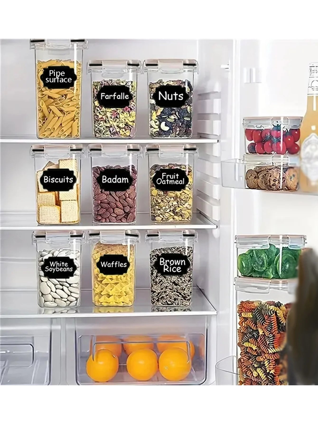 24pcs Airtight Food Storage Containers with Lids Plastic Cookie Jars for Kitchen Pantry Organization and Storage