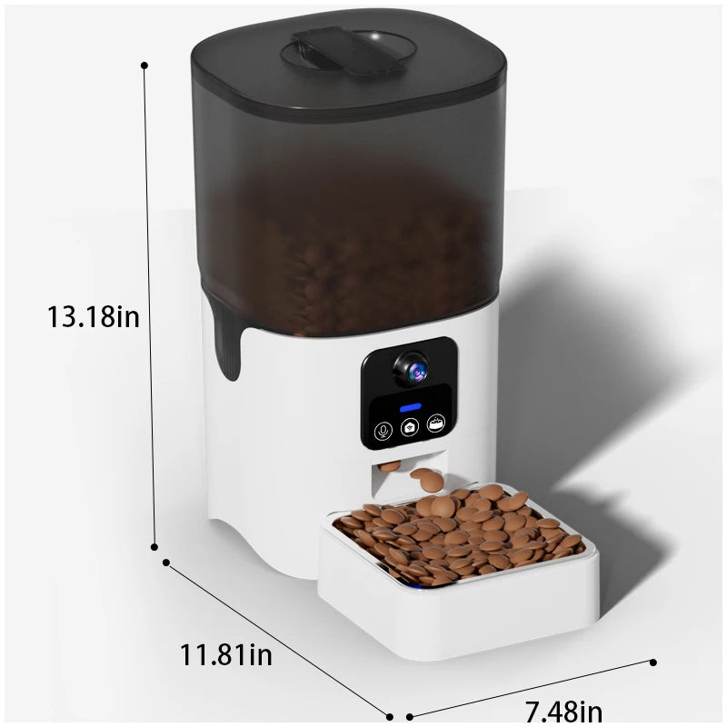 Papifeed Automatic Cat Feeder Smart WiFi Timed Pet Food Dispenser 6L for Cats and Dogs