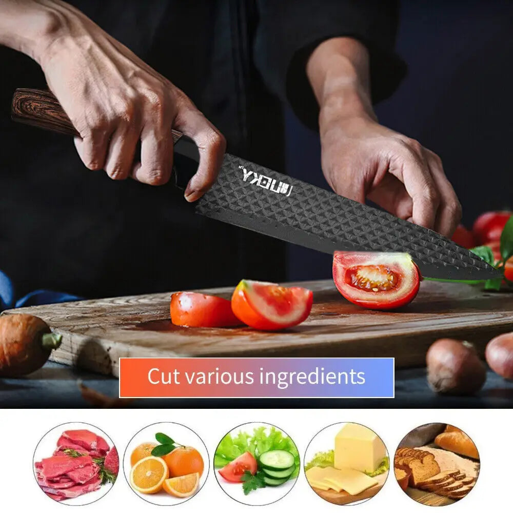 Stainless Steel Kitchen Knife Set Forged With Peeler