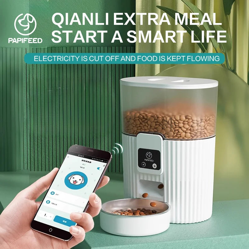 PAPIFEED Smart Automatic Cat And Dog Feeder With WiFi Remote Control And LCD Display