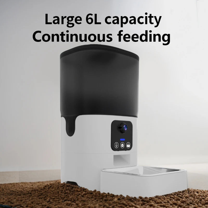Papifeed Automatic Cat Feeder Smart WiFi Timed Pet Food Dispenser 6L for Cats and Dogs