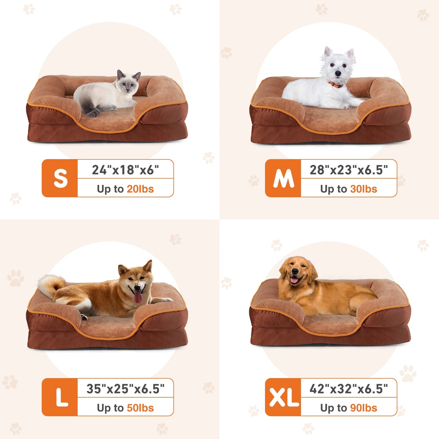 Orthopedic Calming Dog Bed for Medium to Large Dogs Washable Round Fluffy Plush Faux Fur Anti-Slip Pet Bed