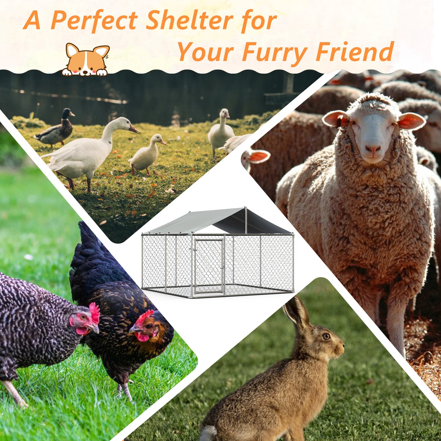 Hign-concerned Outdoor Dog Kennel Heavy Duty Shade Playpen