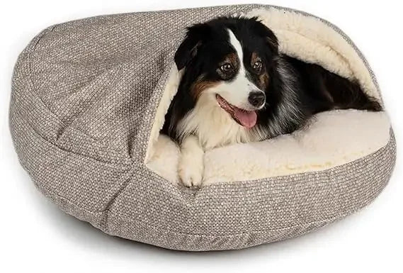 GUANGBAI Luxury Microsuede Cozy Cave Pet Bed Durable Cover