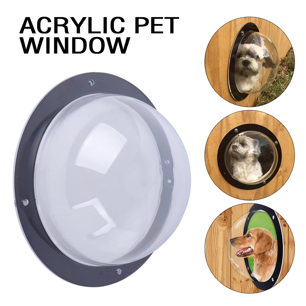Pet Dog Fence Window Bubble Dome Peek Window for Pets Dogs Cats Clear Durable Acrylic Fence