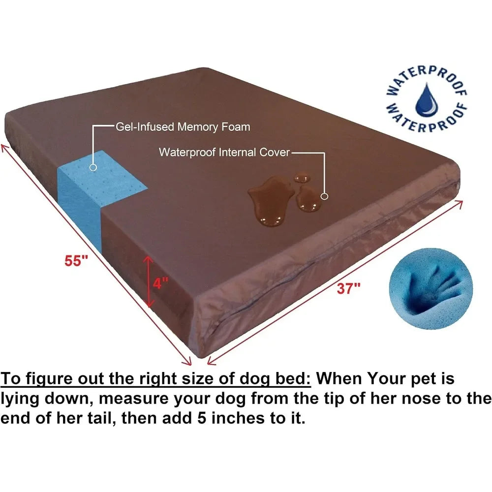 Guangbai Orthopedic Gel Memory Foam Dog Bed Waterproof Liner