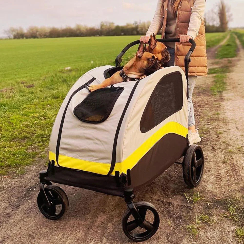 Premium Dog Stroller Pram Foldable Cart Travel Walk Pet Jogger Wagon for Small Medium Large Dogs