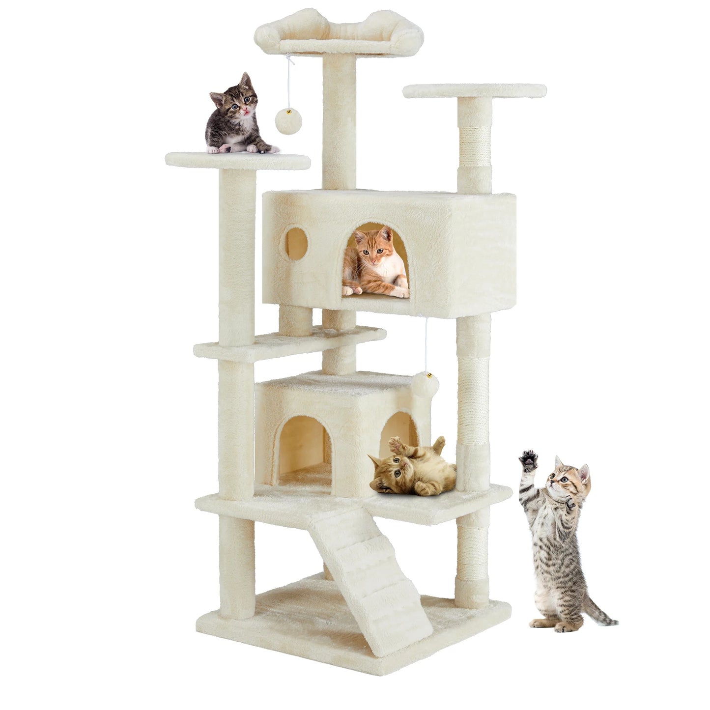 JHK Four Level Cat Tree Tower With Sisal Scratching Post