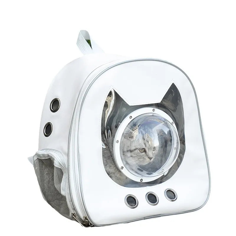 Space Capsule Pet Backpack 360 Degree View Breathable Mesh Safety Strap Cat Carrier Dog Carrier Transparent Bubble