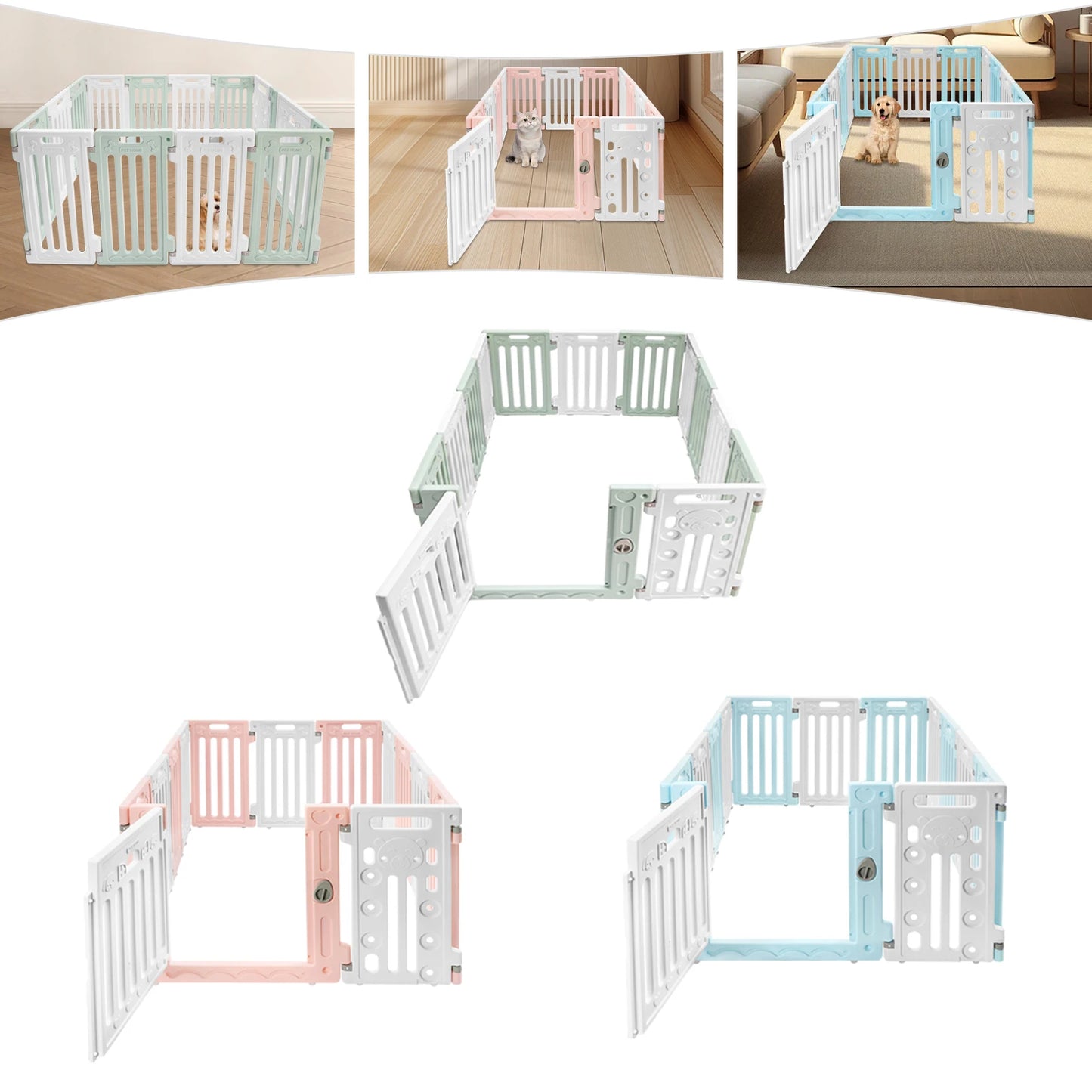 Pet Safety Fence Easy Installation Decorative Dog Playpen with Bone Patterns for Entertainment