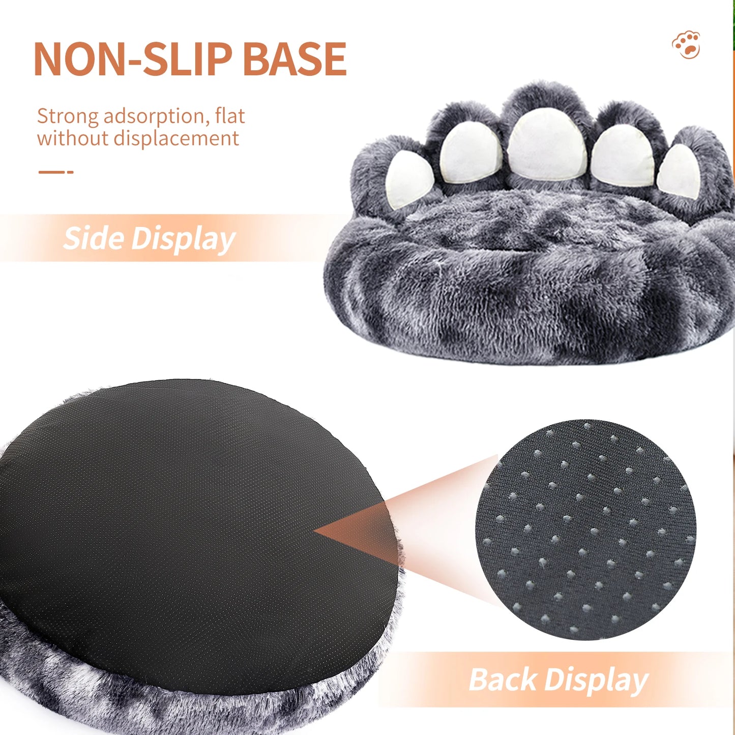 Cozy Comfy Paw Shape Dog Bed Warm Cushion for Fluffy Pets Deep Sleeping Thickened Mat