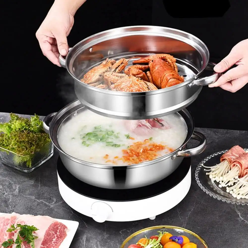Hign-concerned Stainless Steel 3 Tier Steamer Pot With Lid