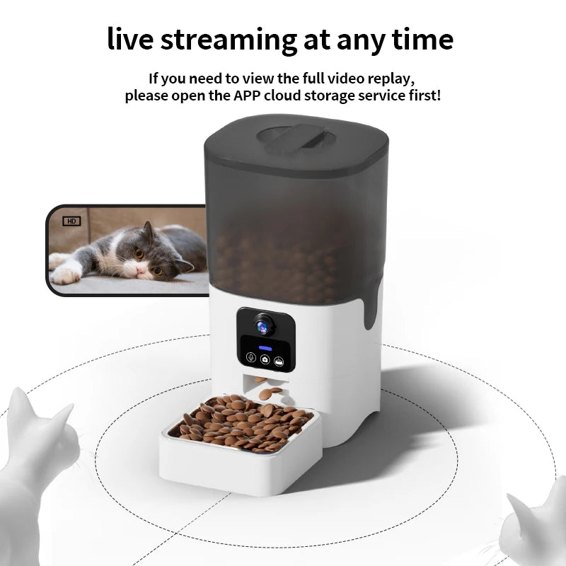 Papifeed Automatic Cat Feeder Smart WiFi Timed Pet Food Dispenser 6L for Cats and Dogs