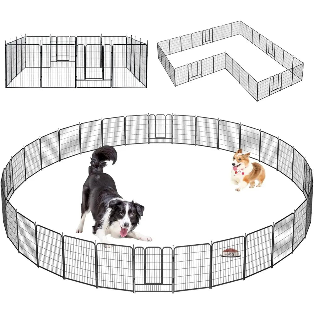 Portable Dog Playpen Heavy Duty Metal Exercise Fence Indoor Outdoor for Small Medium Large Dogs