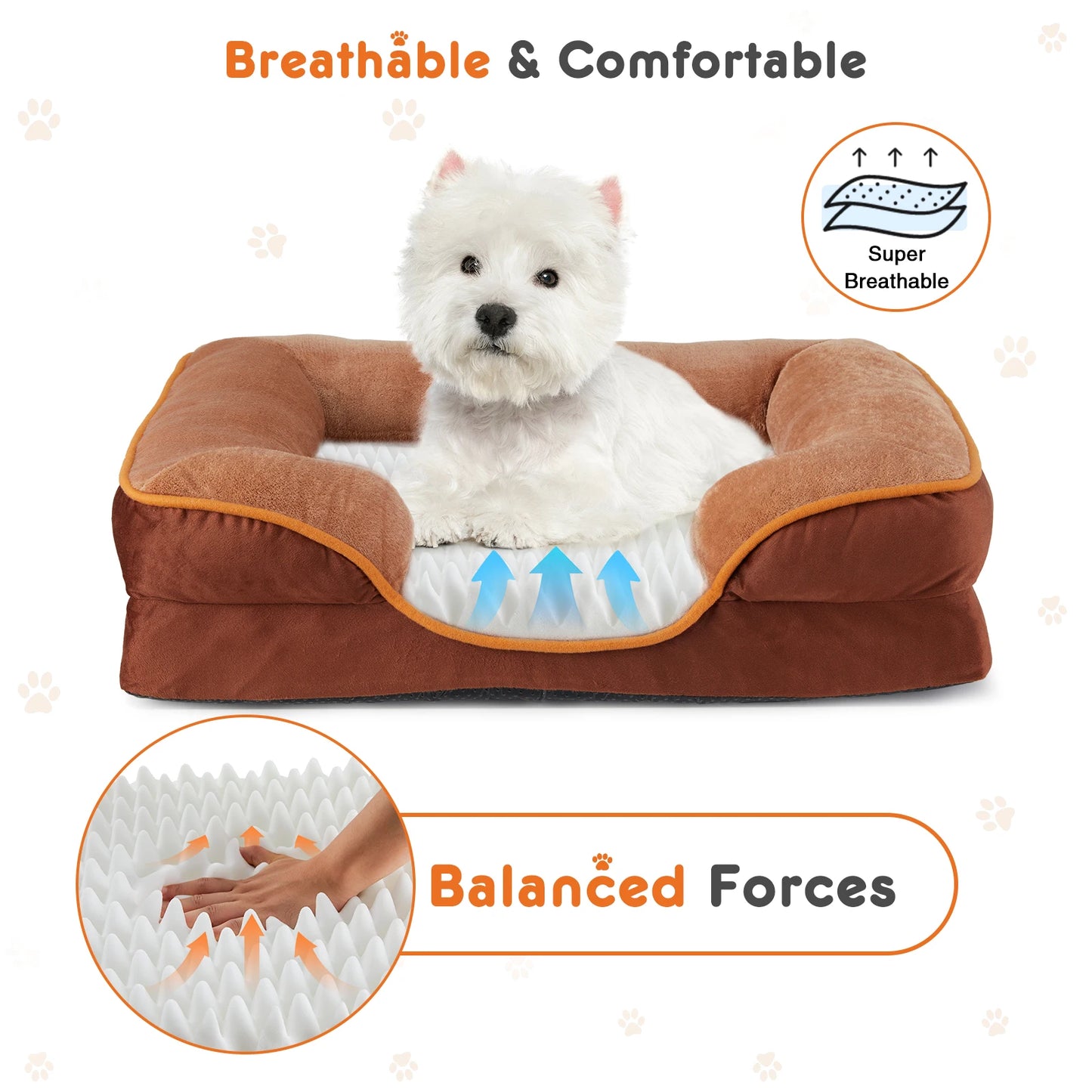 Orthopedic Calming Dog Bed for Medium to Large Dogs Washable Round Fluffy Plush Faux Fur Anti-Slip Pet Bed