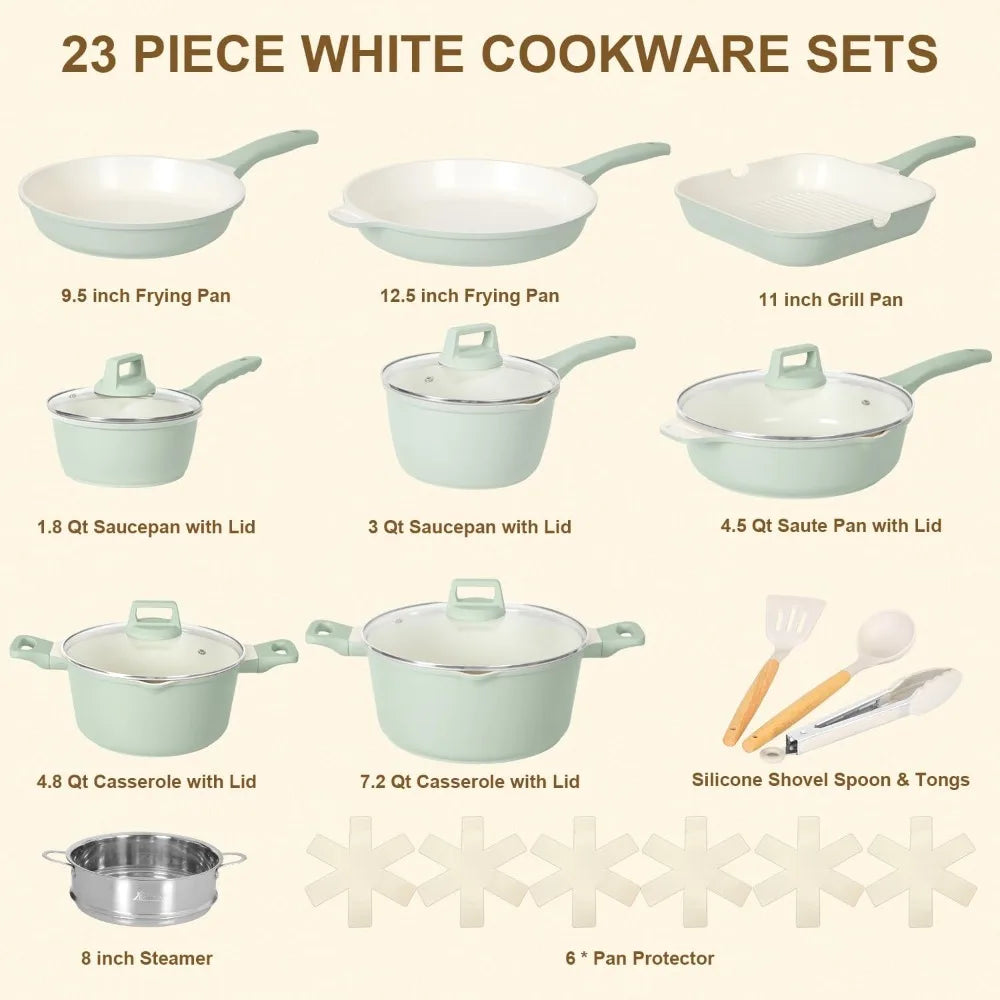 23 Piece Nonstick Cookware Set Casseroles And Pans