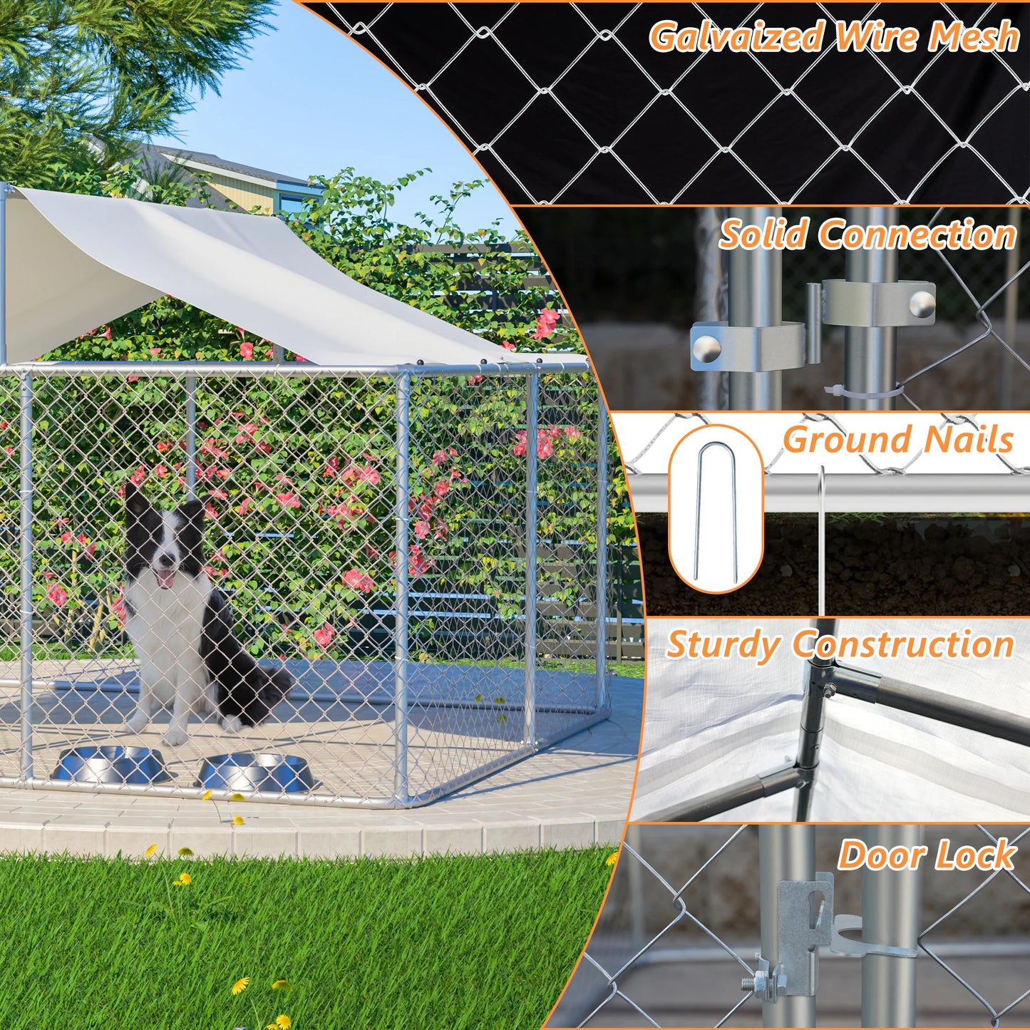Hign-concerned Outdoor Dog Kennel Heavy Duty Shade Playpen