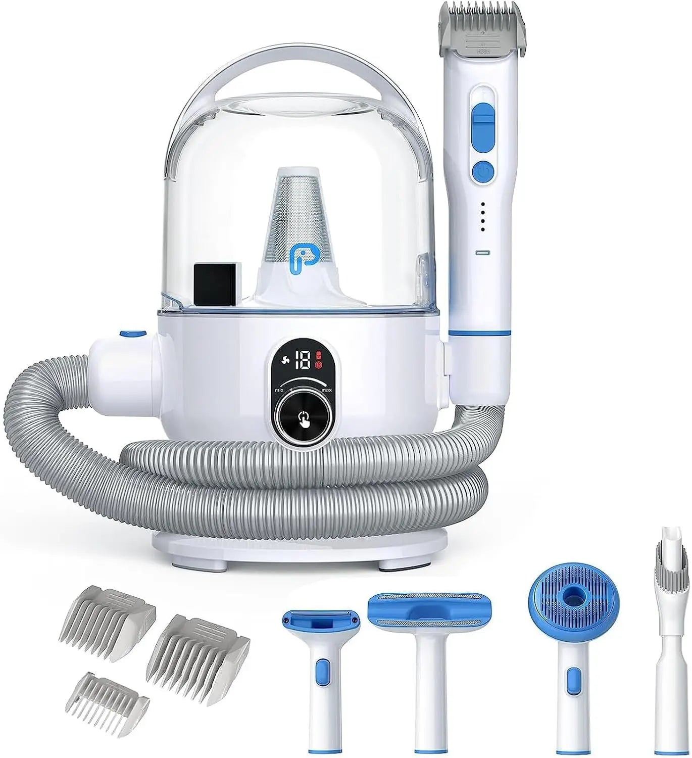 Pet Grooming Vacuum Kit 5 in 1 High Power Hair Remover for Shedding Dogs and Cats with 2.0L Dust Cup Low Noise Operation
