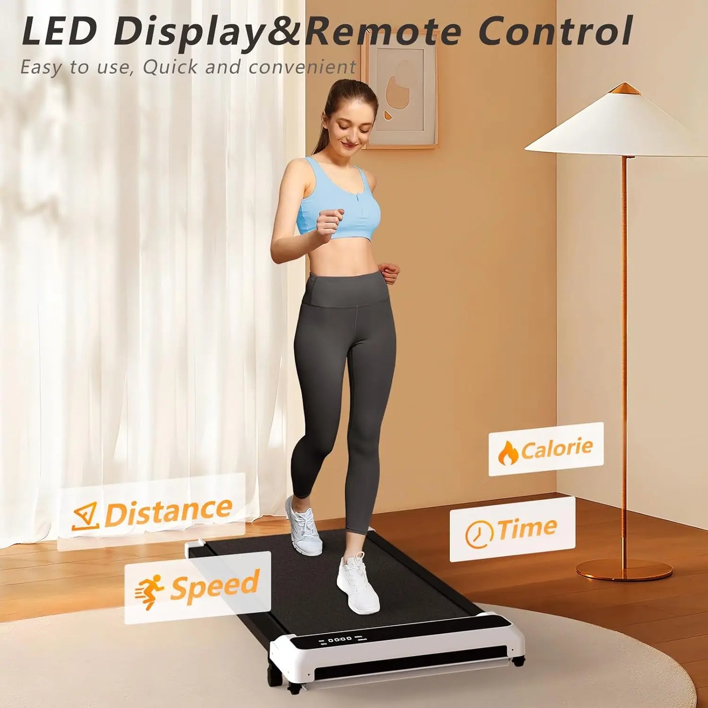 Walking Pad 2 In 1 For Walking And Jogging Under Desk Treadmill For Home Office With Remote Control Portable Walking Pad Tread