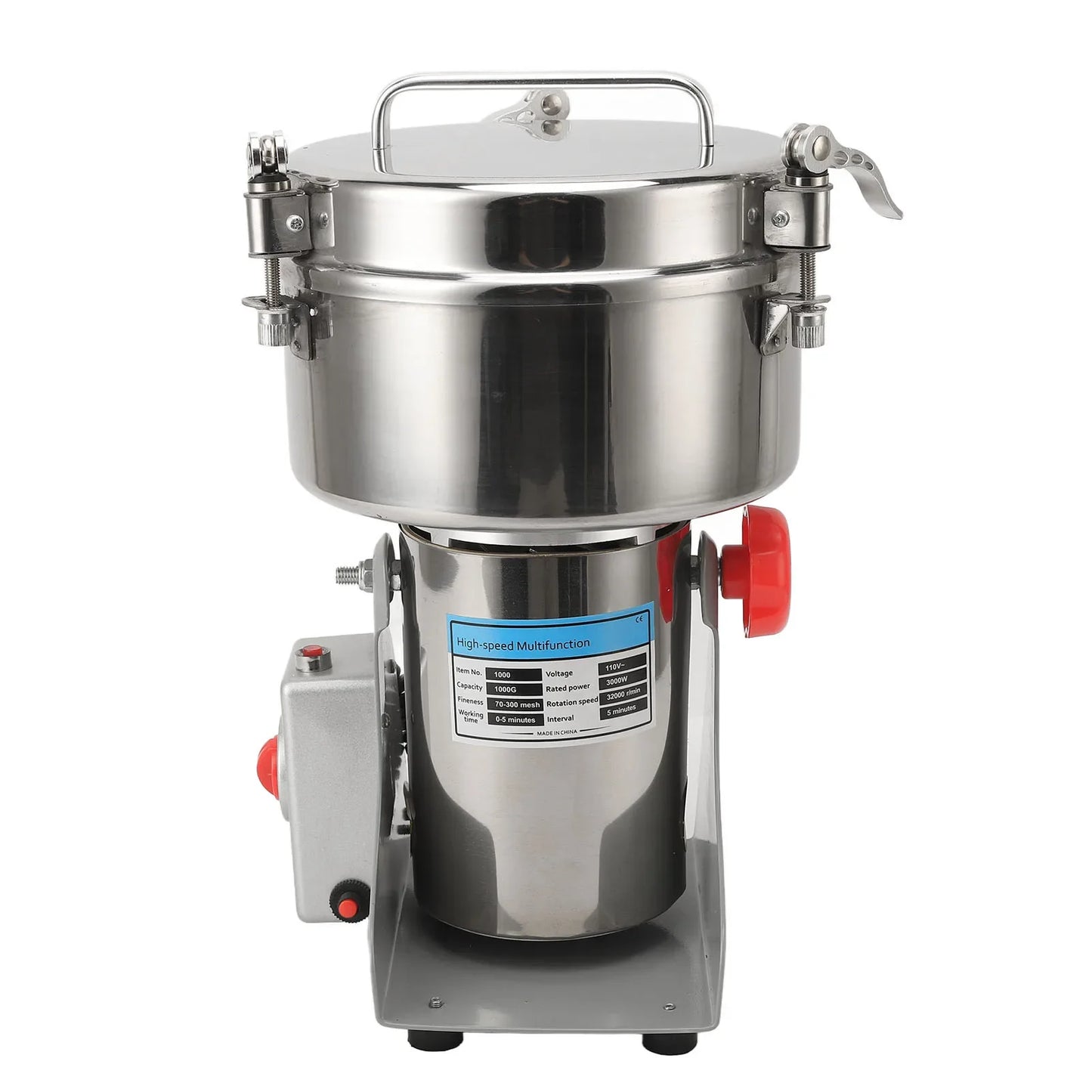 1000g Electric Grinding Machine High Speed Swing Commercial Grain Mill Grinder for Spices Coffee Beans Seasonings Rice