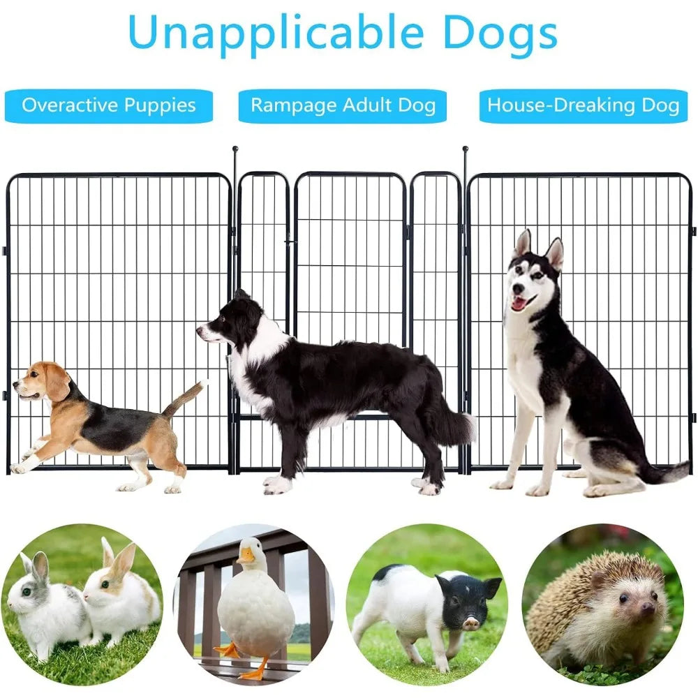 Portable Dog Playpen Heavy Duty Metal Exercise Fence Indoor Outdoor for Small Medium Large Dogs